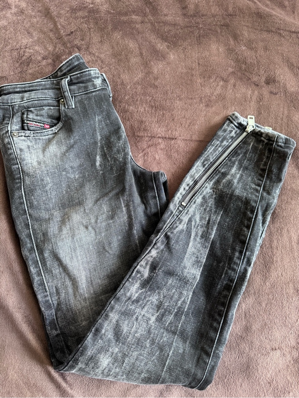 Diesel D Jevel Black Skinny Jeans W28 L32 Low Waist Stretch - Picture 3 of 11